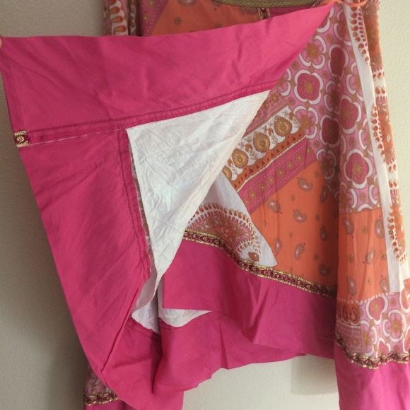 Guess Jeans Paisley Patchwork Wrap Skirt Size Sm - Picture 3 of 8